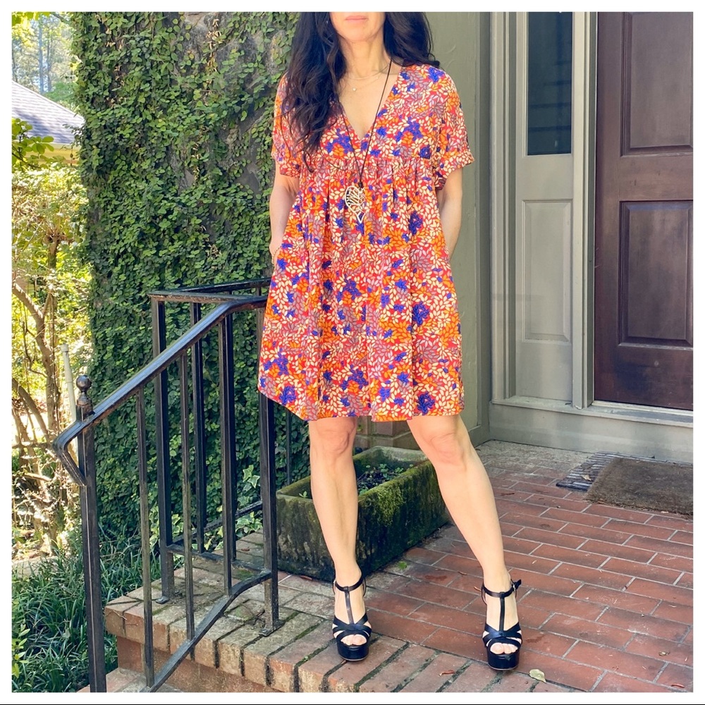 PARIS SO PRETTY FLORAL SKORT TUNIC DRESS W/POCKETS